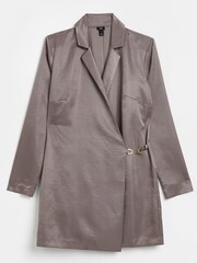 River Island Gold Metallic Soft Blazer Dress - Image 4 of 4
