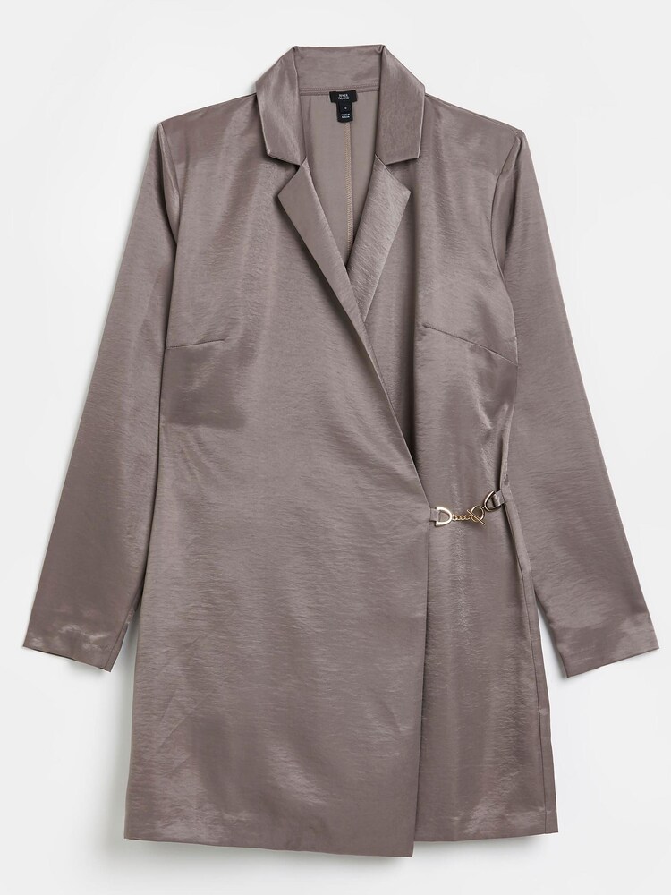 River Island Gold Metallic Soft Blazer Dress - Image 4 of 4