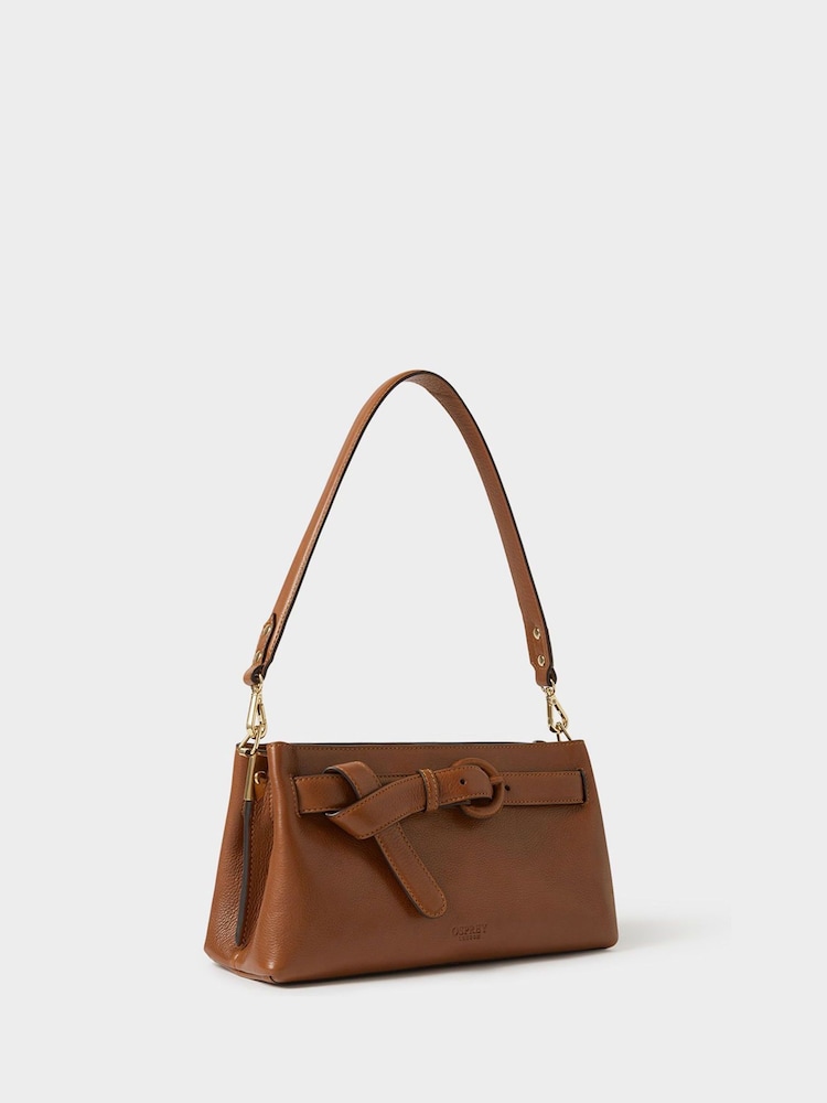 Osprey London Brown The East West Belt Leather Shoulder Bag - Image 2 of 4 Osprey London Brown The East West Belt Leather Shoulder Bag - Image 2 of 4