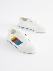 Blanc à rayures arc-en-ciel - Chaussures à fermeture scratch imprimé étoiles - Image 5 of 9