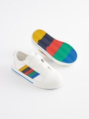 Blanc à rayures arc-en-ciel - Chaussures à fermeture scratch imprimé étoiles - Image 6 of 9