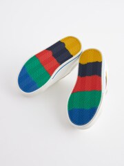 Blanc à rayures arc-en-ciel - Chaussures à fermeture scratch imprimé étoiles - Image 7 of 9