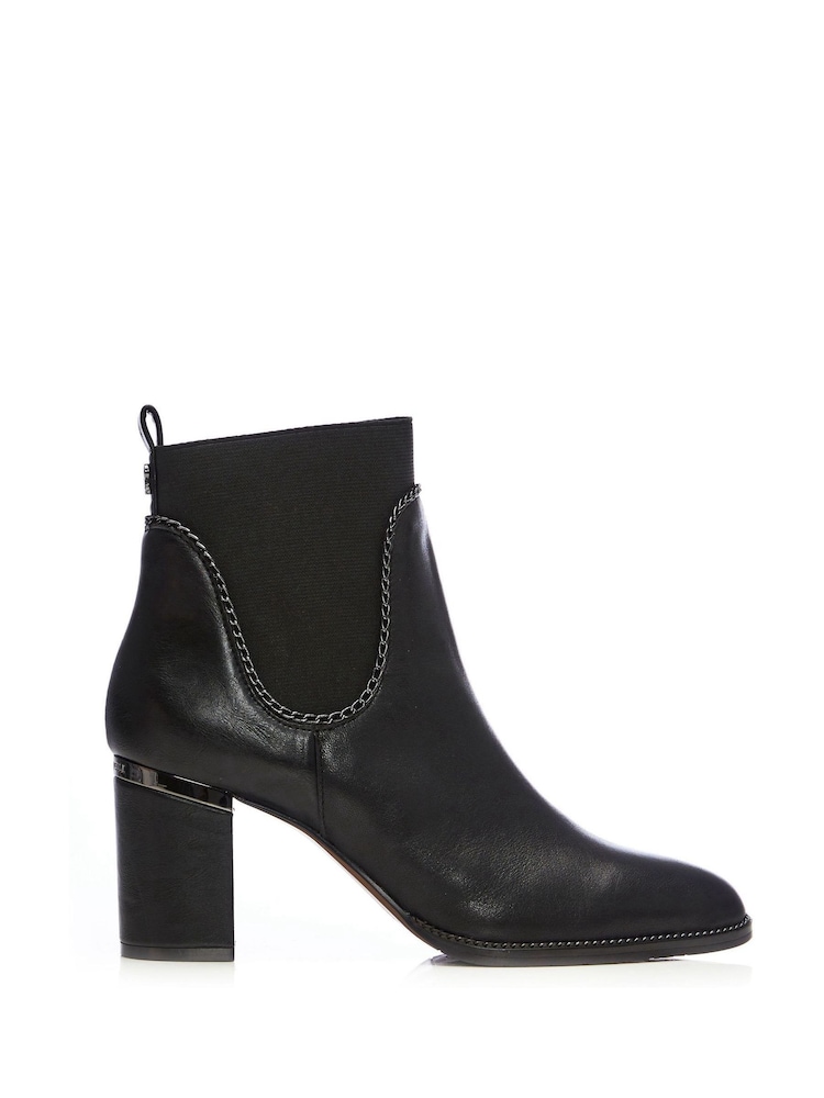 Moda In Pelle Elasticated Chain Detail Ankel Boots With Side Zip - Image 1 of 6 Moda In Pelle Elasticated Chain Detail Ankel Boots With Side Zip - Image 1 of 6