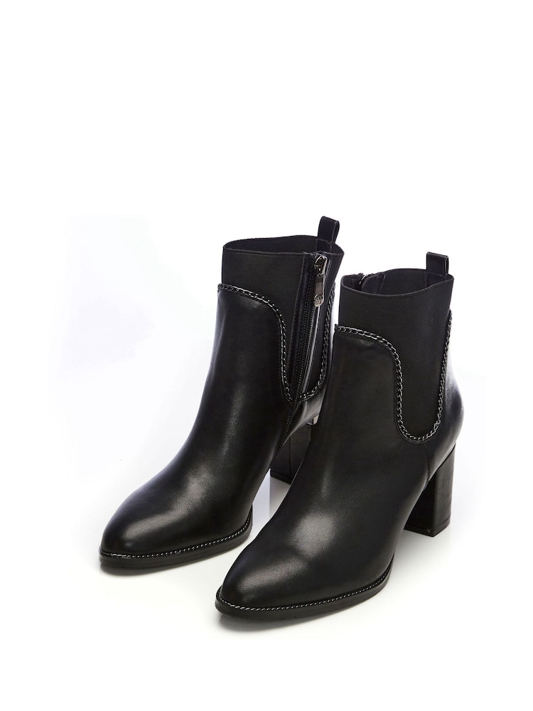 Moda In Pelle Elasticated Chain Detail Ankel Boots With Side Zip - Image 2 of 6 Moda In Pelle Elasticated Chain Detail Ankel Boots With Side Zip - Image 2 of 6