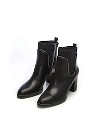 Moda In Pelle Elasticated Chain Detail Ankel Boots With Side Zip - Image 5 of 6