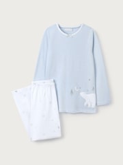 The White Company Синий 100% Хлопок Lumi Bear Side Wrap Пижама - Изображение 3 из 4