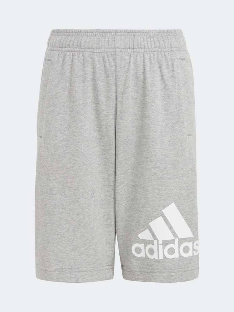 adidas Grey Essentials Big Logo 100% Cotton Shorts - Image 1 of 5