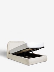 Casual Boucle Natural Oyster Otis Upholstered Ottoman Storage Bed Frame - Image 7 of 8