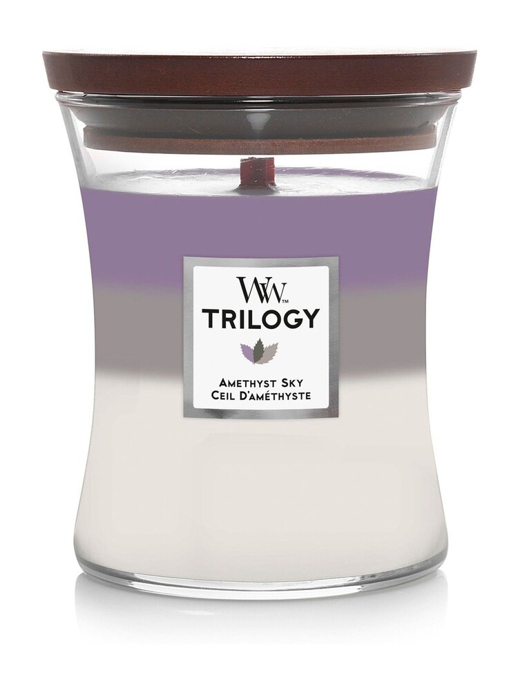 Woodwick Purple Trilogy Medium Jar Amethyst Sky Candle - Image 2 of 2