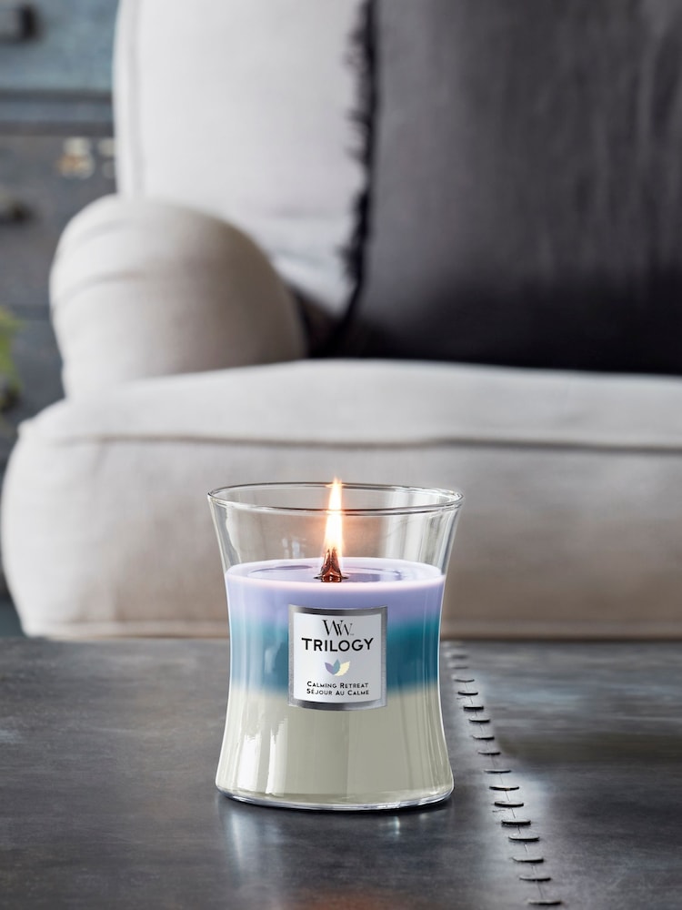 Woodwick Purple Medium Trilogy Calming Retreat Candle - Image 1 of 2