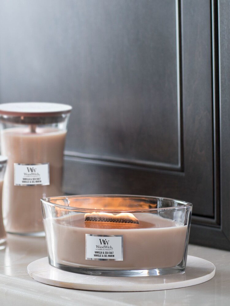 Woodwick Cream Ellipse Candle Sea Salt Candle - Image 2 of 2