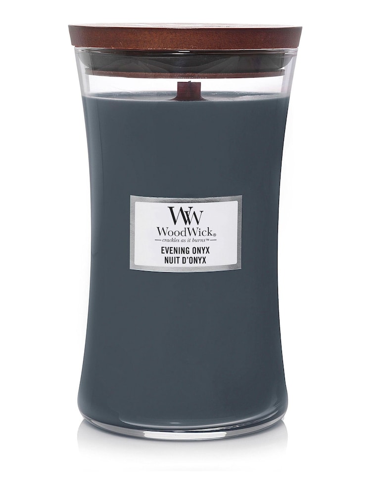Woodwick Blue Large Hourglass Evening Onyx Candle - Image 1 of 2