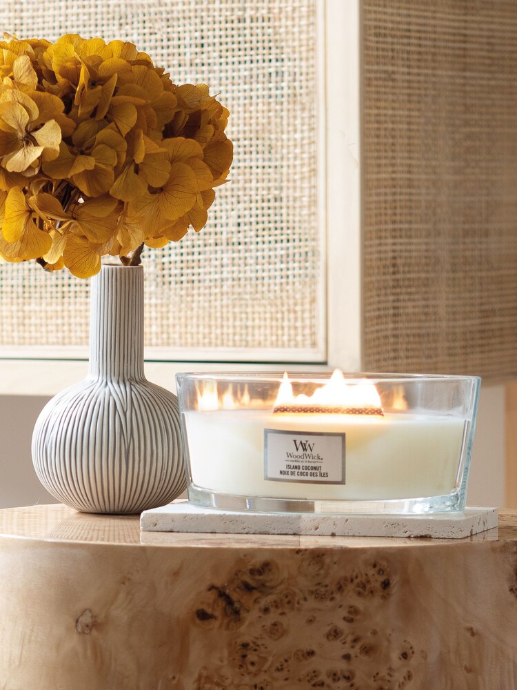 Woodwick White Ellipse Island Coconut Candle - Image 2 of 2