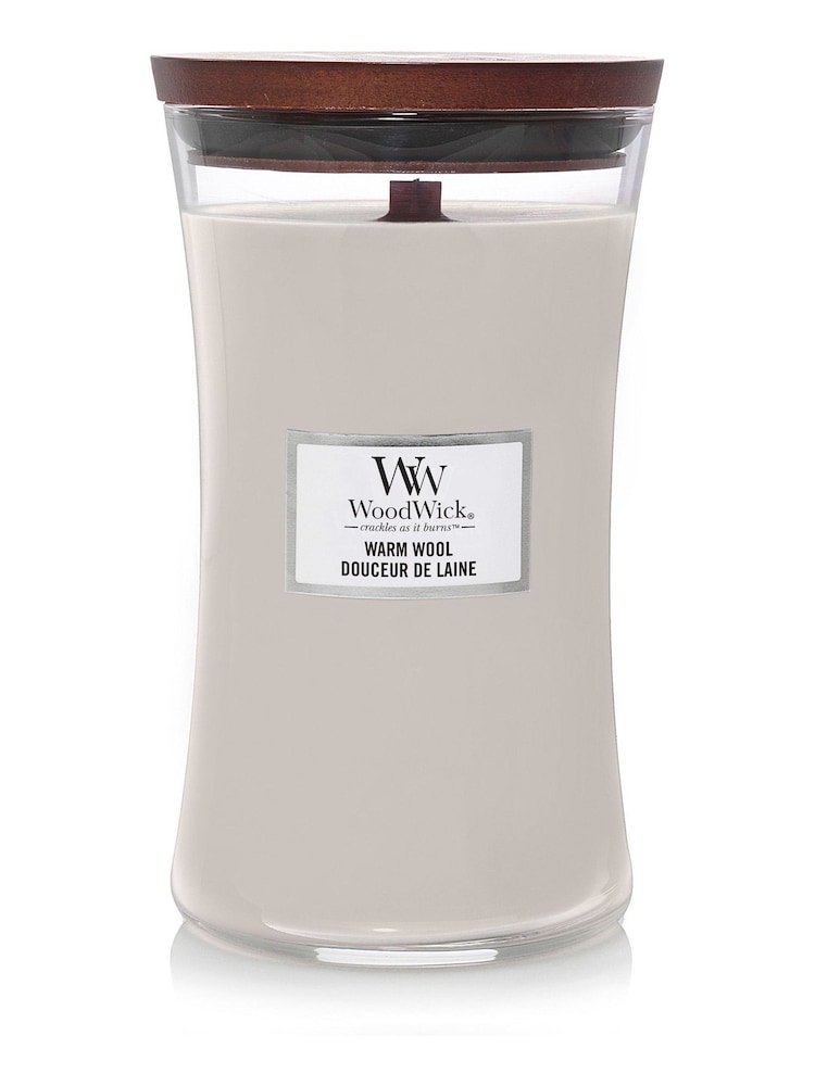 Woodwick Cream Large Hourglass Warm Wool Candle - Image 2 of 2