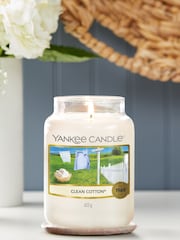 Yankee Candle White Jar Clean Cotton Candle - Image 1 of 6