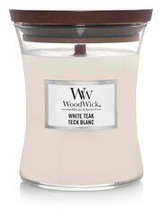 Woodwick White Medium Hourglass Teak Candle - Image 2 of 2