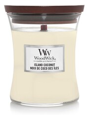 Woodwick White Medium Hourglass Island Coconut Candle - Image 2 of 2