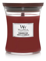 Woodwick Red Large Hourglass Cinnamon Chai Jar Candle - Image 2 of 2