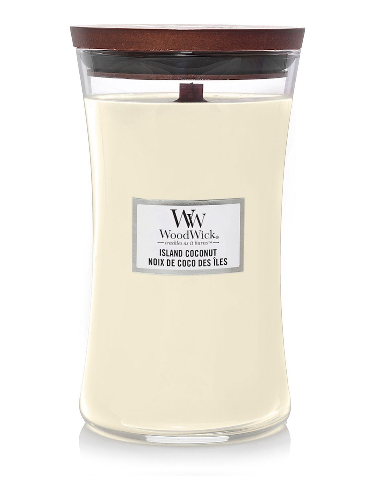 Woodwick White Large Hourglass Island Coconut Candle - Image 2 of 2