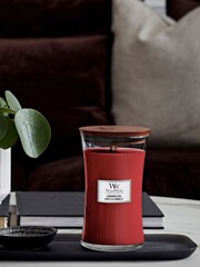 Woodwick Red Large Hourglass Cinnamon Chai Large Candle - Image 1 of 2