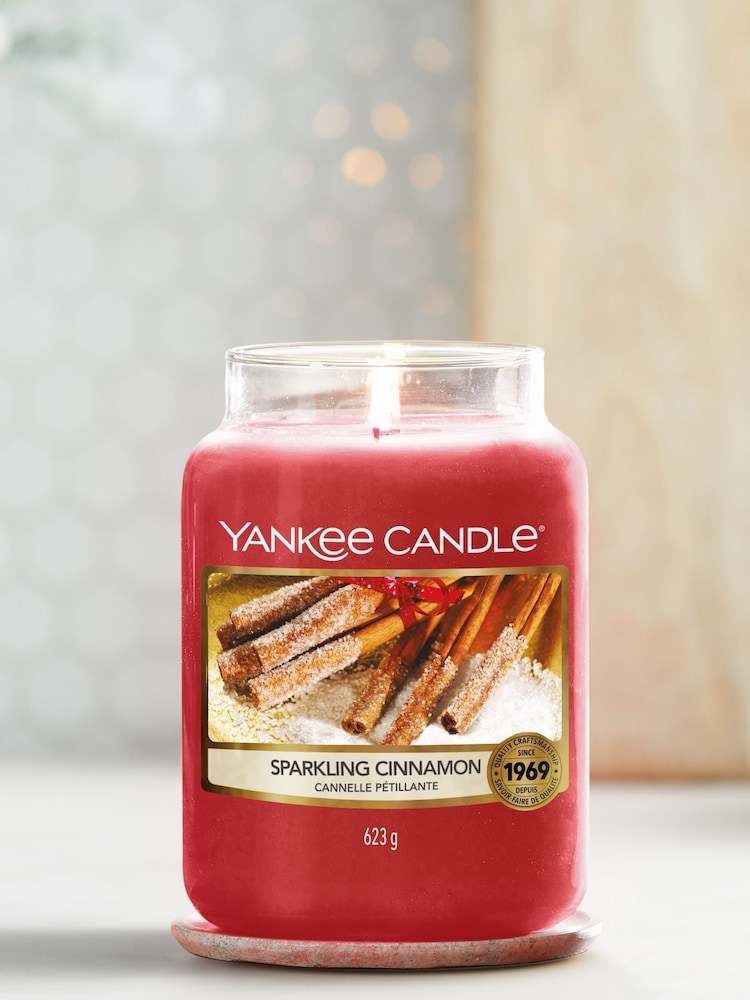 Yankee Candle Red Large Jar Sparkling Cinnamon Candle - Image 1 of 2