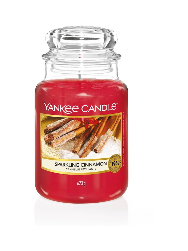 Yankee Candle Red Large Jar Sparkling Cinnamon Candle - Image 2 of 2