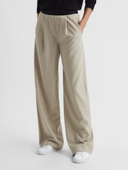 Reiss Stone Lena Wide Leg Elasticated Waist Trousers - Image 3 of 7