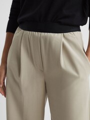 Reiss Stone Lena Wide Leg Elasticated Waist Trousers - Image 4 of 7