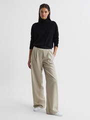 Reiss Stone Lena Wide Leg Elasticated Waist Trousers - Image 6 of 7