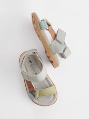 Mineral Blue Cushioned Touch Fastening Trekker Sandals - Image 1 of 6