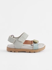 Mineral Blue Cushioned Touch Fastening Trekker Sandals - Image 3 of 6