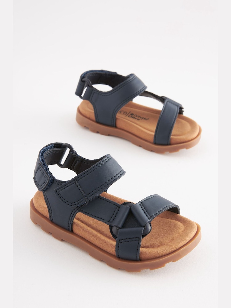Navy Blue Cushioned Touch Fastening Trekker Sandals - Image 1 of 5 Navy Blue Cushioned Touch Fastening Trekker Sandals - Image 1 of 5