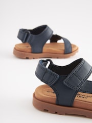 Navy Blue Cushioned Touch Fastening Trekker Sandals - Image 4 of 5