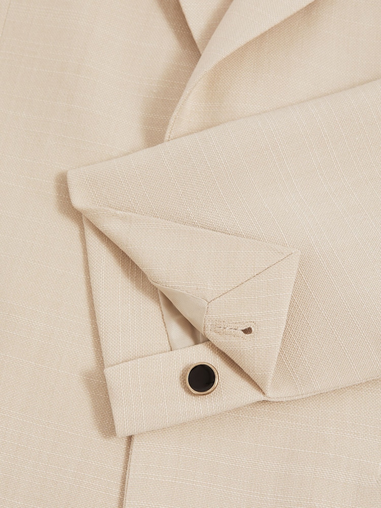 Reiss Ivory Gatsby Slim Fit Textured Single Breasted Blazer - Image 7 of 7 Reiss Ivory Gatsby Slim Fit Textured Single Breasted Blazer - Image 7 of 7