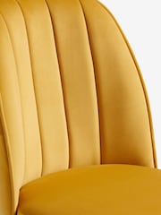 Set of 2 Soft Velvet Ochre Yellow Stella Gold Effect Leg Dining Chairs - Image 6 of 8