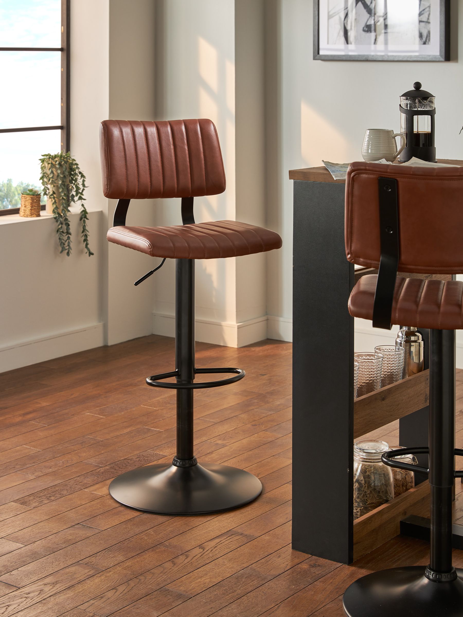 Buy Faux Leather Tan Brown Aiden Bar Stool from the Next UK online shop