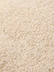Abercrombie & Fitch Cream Borg Fleece Padded Coat - Image 4 of 4