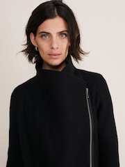 Phase Eight Black Zip Byanca Knit Coat - Image 4 of 6