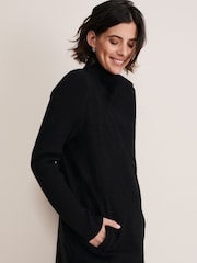 Phase Eight Black Zip Byanca Knit Coat - Image 5 of 6