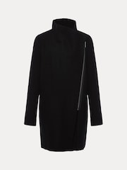 Phase Eight Black Zip Byanca Knit Coat - Image 6 of 6