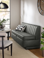 Monza Faux Leather Dark Grey Anderson Storage Dining Bench - Image 1 of 7