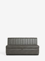 Monza Faux Leather Dark Grey Anderson Storage Dining Bench - Image 5 of 7