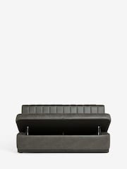 Monza Faux Leather Dark Grey Anderson Storage Dining Bench - Image 6 of 7