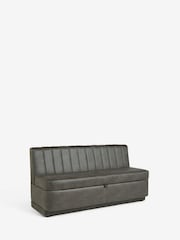 Monza Faux Leather Dark Grey Anderson Storage Dining Bench - Image 7 of 7