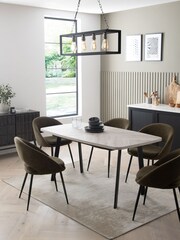 Grey Chevron Oak Effect 6 to 8 Seater Extending Dining Table - Image 2 of 8