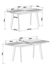 Grey Chevron Oak Effect 6 to 8 Seater Extending Dining Table - Image 3 of 8