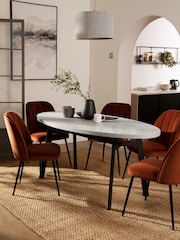 Grey Bronx Chevron Oak Effect 6 Seater Dining Table - Image 1 of 5