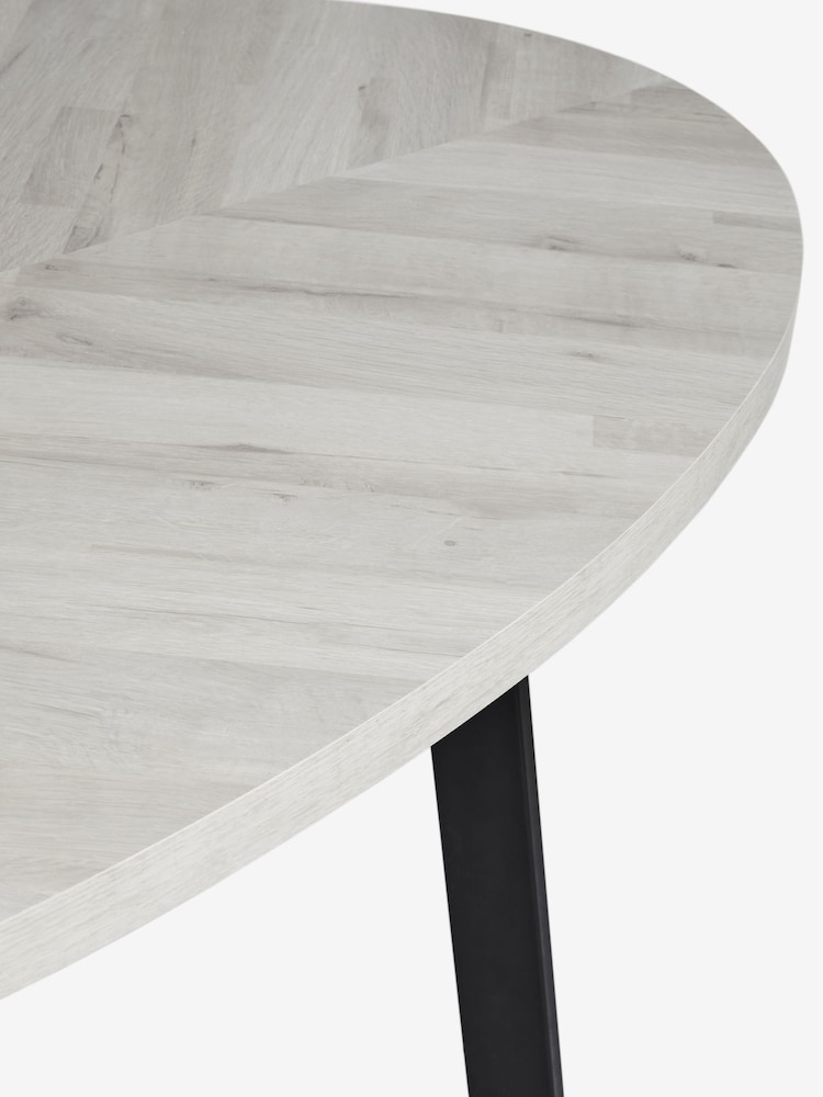 Grey Bronx Chevron Oak Effect 6 Seater Dining Table - Image 2 of 5