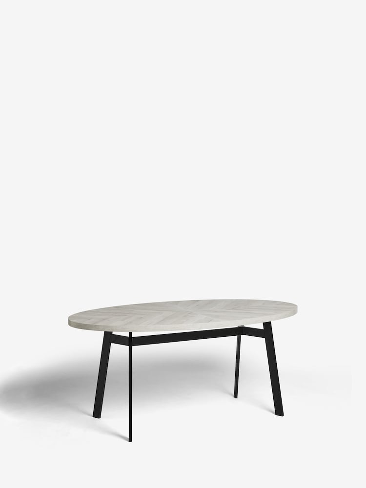 Grey Bronx Chevron Oak Effect 6 Seater Dining Table - Image 5 of 5