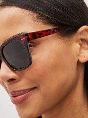 Red Preppy Style Polarised Sunglasses - Image 1 of 5